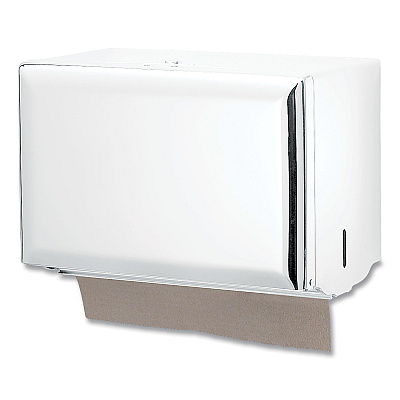 San Jamar Singlefold Paper Towel Dispenser, 10.75 x 6 x 7.5, White (SJMT1800WH)