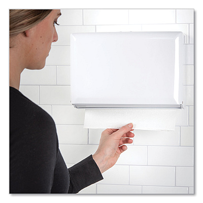 San Jamar Singlefold Paper Towel Dispenser, 10.75 x 6 x 7.5, White (SJMT1800WH)