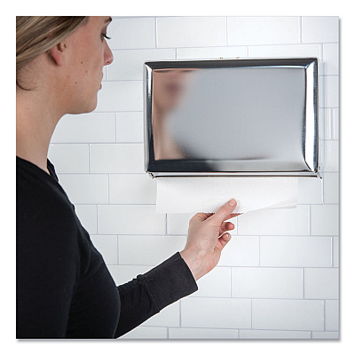 San Jamar Singlefold Paper Towel Dispenser, 10.75 x 6 x 7.5, Chrome (SJMT1800XC)