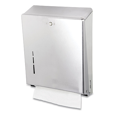 San Jamar C-Fold/Multifold Towel Dispenser, 11.38 x 4 x 14.75, Stainless Steel (SJMT1900SS)