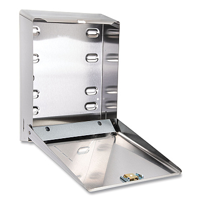 San Jamar C-Fold/Multifold Towel Dispenser, 11.38 x 4 x 14.75, Stainless Steel (SJMT1900SS)