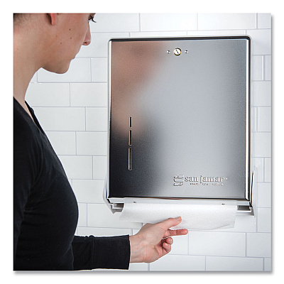 San Jamar True Fold C-Fold/Multifold Paper Towel Dispenser, 11.63 x 5 x 14.5, Chrome (SJMT1905XC)