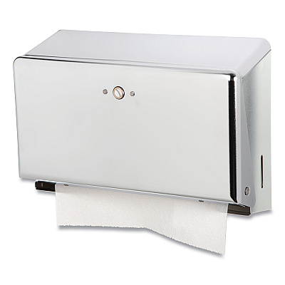 San Jamar Mini C-Fold/Multifold Towel Dispenser, 11.13 x 3.88 x 7.88, Chrome (SJMT1950XC)