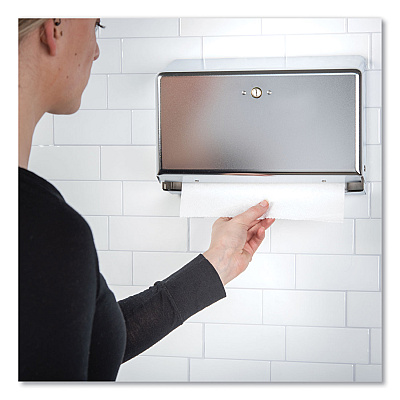 San Jamar Mini C-Fold/Multifold Towel Dispenser, 11.13 x 3.88 x 7.88, Chrome (SJMT1950XC)