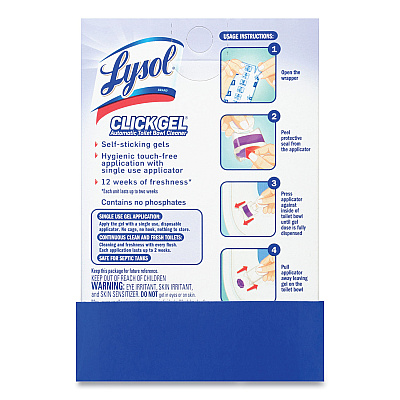 LYSOL Click Gel Automatic Toilet Bowl Cleaner, Lavender Fields, 6/Box, 4 Boxes/Carton (RAC89060CT)