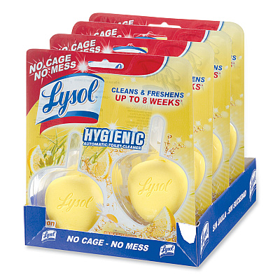 LYSOL Hygienic Automatic Toilet Bowl Cleaner, Lemon Breeze, 2/Pack (RAC83723)