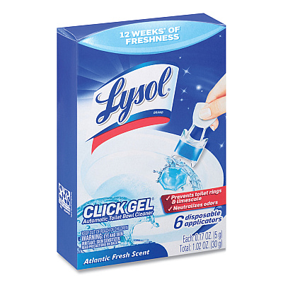 LYSOL Click Gel Automatic Toilet Bowl Cleaner, Ocean Fresh, 6/Box, 4 Boxes/Carton (RAC89059CT)