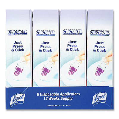 LYSOL Click Gel Automatic Toilet Bowl Cleaner, Lavender Fields, 6/Box, 4 Boxes/Carton (RAC89060CT)