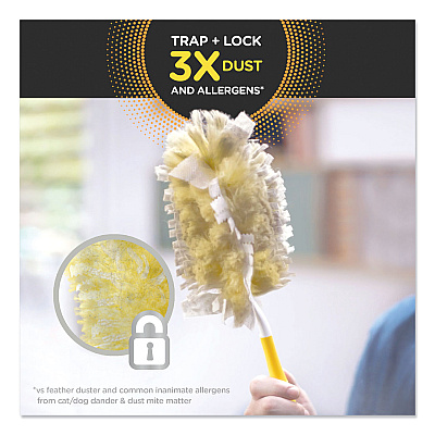Swiffer Heavy Duty Dusters Refill, Dust Lock Fiber, 2" x 6", Yellow, 33/Carton (PGC99035)