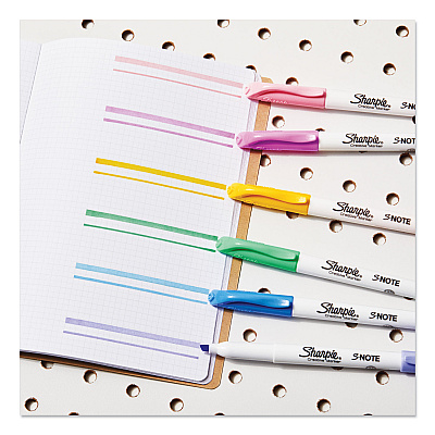 Sharpie S-Note Creative Markers, Assorted Ink Colors, Chisel Tip, Assorted Barrel Colors, 12/Pack (SAN2117329)