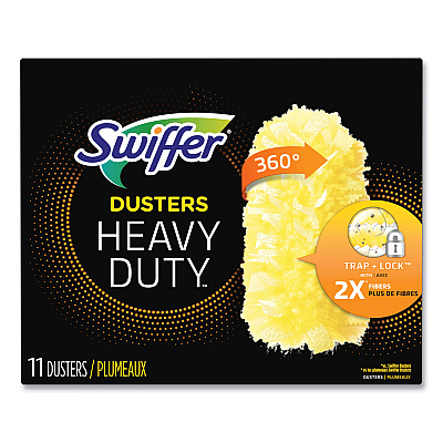 Swiffer Heavy Duty Dusters Refill, Dust Lock Fiber, 2" x 6", Yellow, 33/Carton (PGC99035)