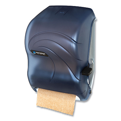 San Jamar Lever Roll Towel Dispenser, Oceans, 12.94 x 9.25 x 16.5, Arctic Blue (SJMT1190TBL)