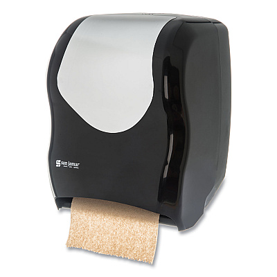 San Jamar Tear-N-Dry Touchless Roll Towel Dispenser, 16.75 x 10 x 12.5, Black/Silver (SJMT1370BKSS)