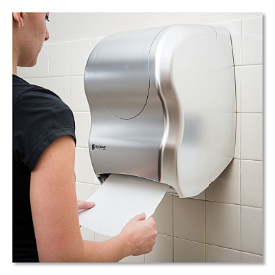 San Jamar Tear-N-Dry Touchless Roll Towel Dispenser, 16.75 x 10 x 12.5, Silver (SJMT1370SS)