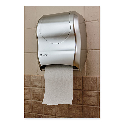 San Jamar Tear-N-Dry Touchless Roll Towel Dispenser, 16.75 x 10 x 12.5, Silver (SJMT1370SS)