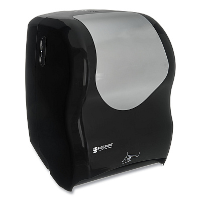 San Jamar Smart System with iQ Sensor Towel Dispenser, 16.5 x 9.75 x 12, Black/Silver (SJMT1470BKSS)