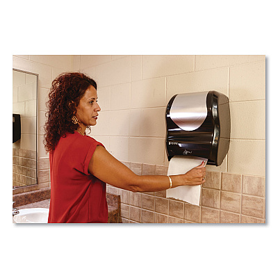 San Jamar Smart System with iQ Sensor Towel Dispenser, 16.5 x 9.75 x 12, Black/Silver (SJMT1470BKSS)