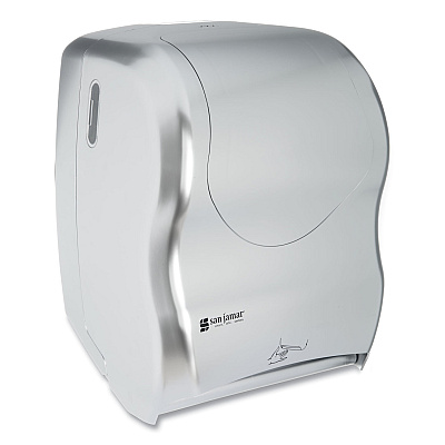 San Jamar Smart System with iQ Sensor Towel Dispenser, 16.5 x 9.75 x 12, Silver (SJMT1470SS)