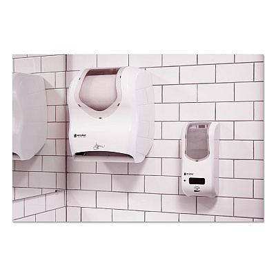 San Jamar Smart System with iQ Sensor Towel Dispenser, 16.5 x 9.75 x 12, White/Clear (SJMT1470WHCL)