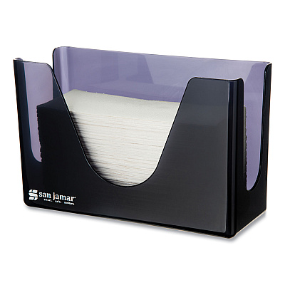 San Jamar Countertop Folded Towel Dispenser, 11 x 4.38 x 7, Black Pearl (SJMT1720TBK)