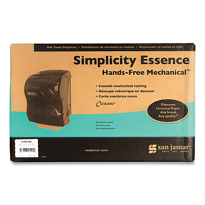 San Jamar Simplicity Mechanical Roll Dispenser, 12.38 x 9.5 x 14.63, Black Pearl (SJMT7490TBK)