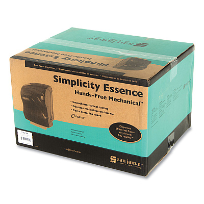 San Jamar Simplicity Mechanical Roll Dispenser, 12.38 x 9.5 x 14.63, Black Pearl (SJMT7490TBK)