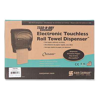 San Jamar Tear-N-Dry Essence Touchless Towel Dispenser, 11.75 x 9.13 x 14.44, Black Pearl (SJMT8090TBK)