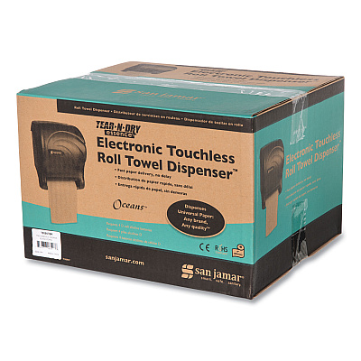 San Jamar Tear-N-Dry Essence Touchless Towel Dispenser, 11.75 x 9.13 x 14.44, Black Pearl (SJMT8090TBK)
