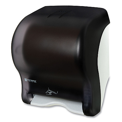 San Jamar Smart Essence Electronic Roll Towel Dispenser, 11.88 x 9.1 x 14.4, Black (SJMT8400TBK)