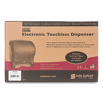 San Jamar Smart Essence Electronic Roll Towel Dispenser, 11.88 x 9.1 x 14.4, Black (SJMT8400TBK)