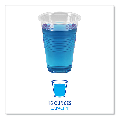 Boardwalk Translucent Plastic Cold Cups, 16 oz, Polypropylene, 50/Pack (BWKTRANSCUP16PK)