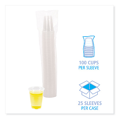 Boardwalk Translucent Plastic Cold Cups, 7 oz, Polypropylene, 100 Cups/Sleeve, 25 Sleeves/Carton (BWKTRANSCUP7CT)