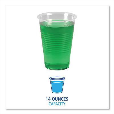 Boardwalk Translucent Plastic Cold Cups, 14 oz, Polypropylene, 50/Pack (BWKTRANSCUP14PK)