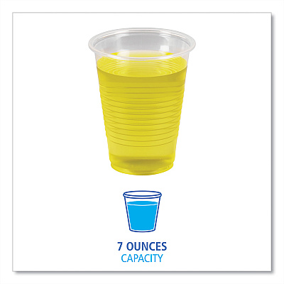 Boardwalk Translucent Plastic Cold Cups, 7 oz, Polypropylene, 100/Pack (BWKTRANSCUP7PK)