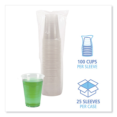 Boardwalk Translucent Plastic Cold Cups, 14 oz, Polypropylene, 20 Cups/Sleeve, 50 Sleeves/Carton (BWKTRANSCUP14CT)