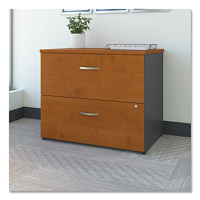 Bush Series C Lateral File, 2 Legal/Letter/A4/A5-Size File Drawers, Natural Cherry/Graphite Gray, 35.75" x 23.38" x 29.88" (BSHWC72454ASU)