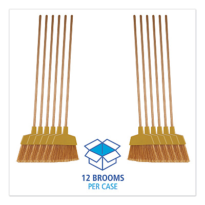 Boardwalk Angler Broom, 53" Handle, Yellow, 12/Carton (BWK932ACT)