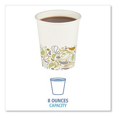 Boardwalk Deerfield Printed Paper Hot Cups, 8 oz, 50 Cups/Sleeve, 20 Sleeves/Carton (BWKDEER8HCUP)