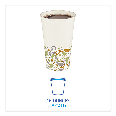 Boardwalk Deerfield Printed Paper Hot Cups, 16 oz, 50 Cups/Sleeve, 20 Sleeves/Carton (BWKDEER16HCUP)