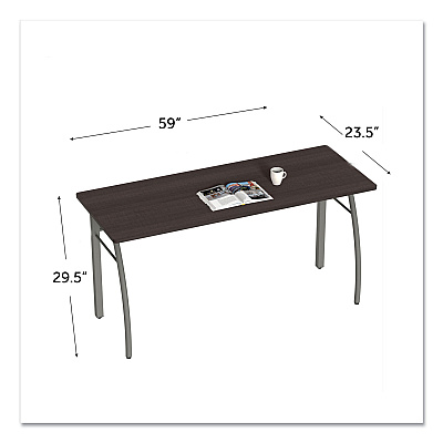 Linea Italia Trento Line Rectangular Desk, 59.13" x 23.63" x 29.5", Mocha (LITTR742MOC)