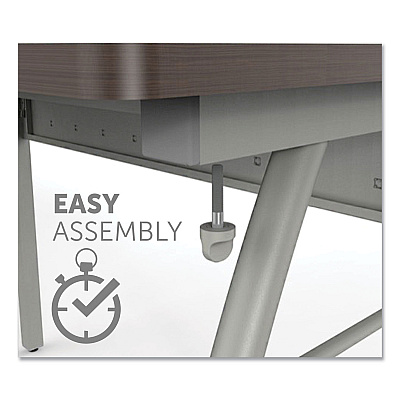 Linea Italia Trento Line Rectangular Desk, 47.25" x 23.63" x 29.5", Mocha/Gray (LITTR733MOC)
