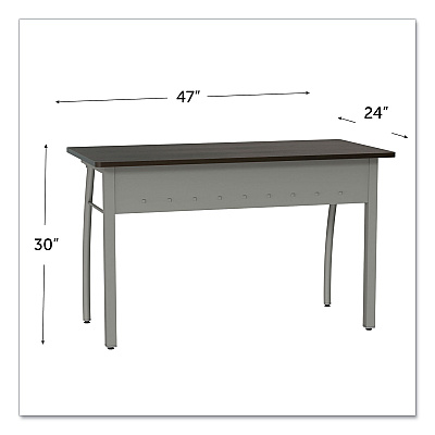 Linea Italia Trento Line Rectangular Desk, 47.25" x 23.63" x 29.5", Mocha/Gray (LITTR733MOC)