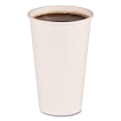 Boardwalk Paper Hot Cups, 16 oz, White, 50 Cups/Sleeve, 20 Sleeves/Carton (BWKWHT16HCUP)