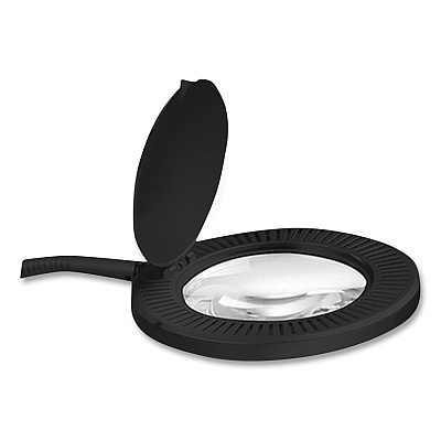 Alera Clamp-On, 3 Diopter LED Desktop Magnifier, 6.88w x 16.63d x 16.75h, Black (ALELEDM765B)