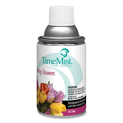 TimeMist Premium Metered Air Freshener Refill, Spring Flowers, 5.3 oz Aerosol Spray, 12/Carton (TMS1042712)