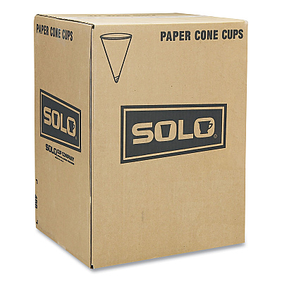 Solo Cone Water Cups, ProPlanet Seal, Cold, Paper, 4 oz, White, 200/Bag, 25 Bags/Carton (SCC4BRCT)