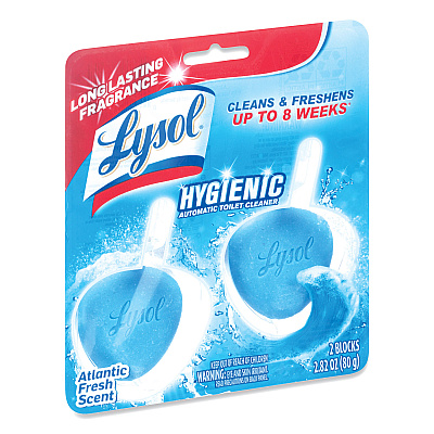 LYSOL Hygienic Automatic Toilet Bowl Cleaner, Atlantic Fresh, 2/Pack (RAC83721)