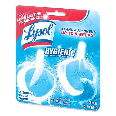 LYSOL Hygienic Automatic Toilet Bowl Cleaner, Atlantic Fresh, 2/Pack (RAC83721)