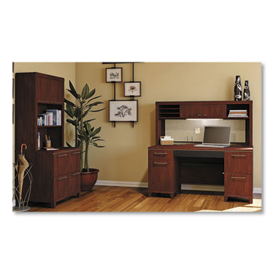 Bush Enterprise Collection Double Pedestal Desk, 60" X 28.63" X 29.75", Harvest Cherry, (box 1 Of 2) (BSH2960CSA103)