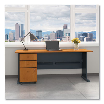 Bush Enterprise Collection Double Pedestal Desk, 70.13" X 28.63" X 29.75", Harvest Cherry, (box 2 Of 2) (BSH2972CSA203)